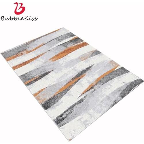 Bubble Kiss Creative Area Rug For Living Room Europe And America Orange Gray Abstract Striped Carpet For Bed Room Decor Door Mat