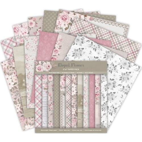 Elagant flowerScrapbooking paper pack of 24 sheets handmade craft paper craft Background pad