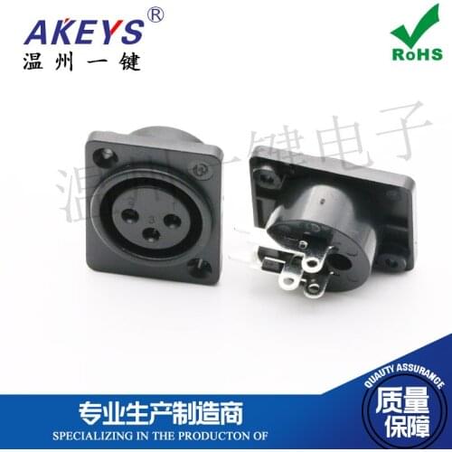 CT3-07F 3-pin side plug Square panel Block Audio microphone socket Mixer plug Female seat