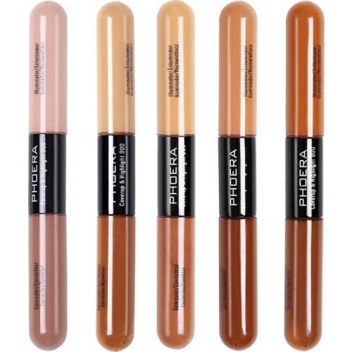 PHEORA Double Ended Liquid Conclear Cream Skin Brighten Face Makeup Natural Foundation Concealer
