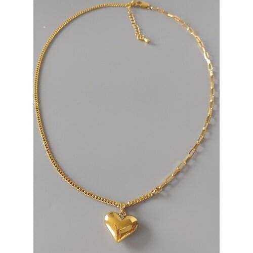 Personality necklace new heart-shaped European and American retro big hearts love temperament personality design clavicle chain