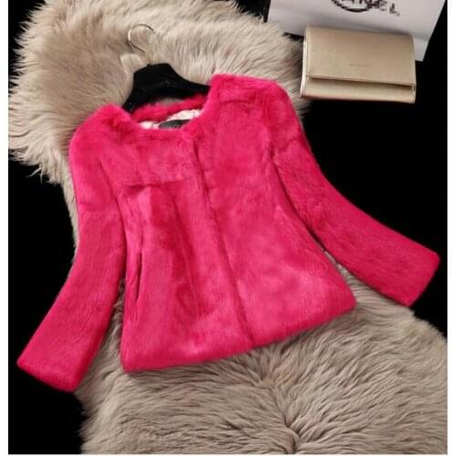 Fur coat Winter jacket women Rabbit fur coat Fourrure Short style