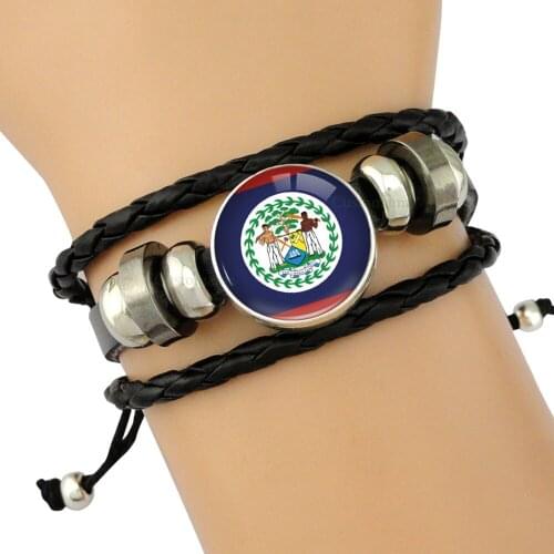 Many Country Flags Iceland Switzerland Croatia Sweden Denmark Iran Japan South Korea Australia Soccer Leather Charm Bracelets