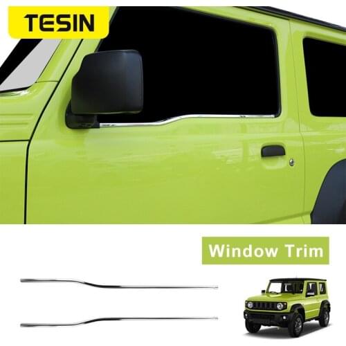 TESIN Styling Mouldings for Suzuki Jimny JB74 Car Front Window Decoration Strips Trim for Suzuki Jimny 2019 2020 Accessories