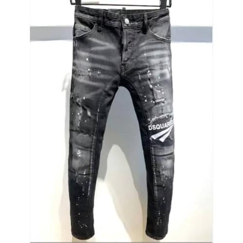 Men DSQ2 Jeans Pencil Pants Motorcycle Party Casual Trousers Street Clothing 2021 Denim Man Clothin A396