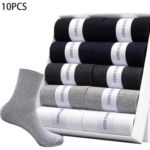 2020 Mens Socks New Styles 10 Pairs / Lot Plus Size Casual Business Men Cotton Socks Breathable Spring Summer Winter For Male