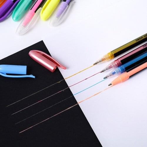 12 18 Colors Gel Pen Set Drawing Colored Glitter Metal Pastel Highlighter Art Marker School Student Office Writing Stationery