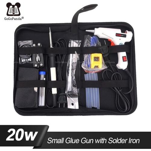 Free Shipping 10 IN 1 Glue Gun Solder Iron Set DIY Repair Tool Professional 110-240V 20W With Sticks Tweezer Iron Tips Etc