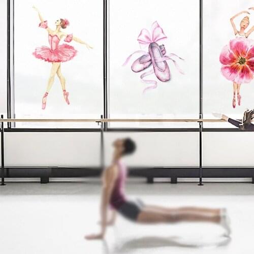 Dance room practice dance room window glass sticker decoration sliding door frosted film electrostatic light transmission opaque
