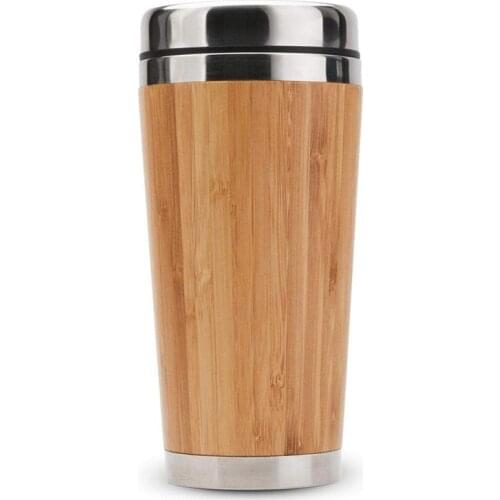 New Bamboo Coffee Cup Stainless Steel Coffe Travel Beer Mug With Leak-Proof Cover Insulated Accompanying Reusable Cups Mugs