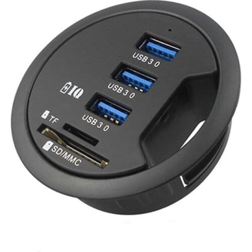 NEW-In-Desk USB Hub 3 Port USB 3.0 charger with 2 Slot,SD / Micro-SD Card Reader