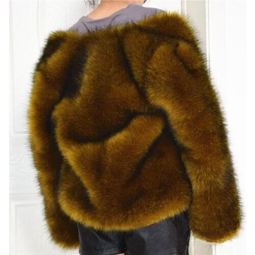 Savabien High Imitation Faux Fur Coat 2019 Winter Women Warm Furry Fur Jacket Plus Size Long Sleeve Cardigan Streetwear Female