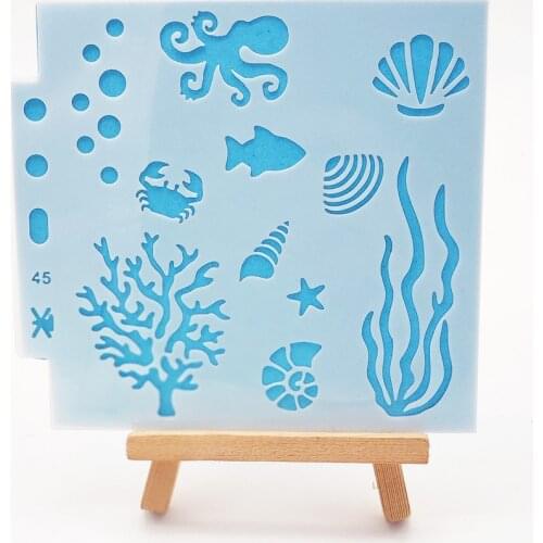13*14 undersea Cover templat scrapbook stencils spray plastic mold shield DIY cake hollow Embellishment printing lace ruler