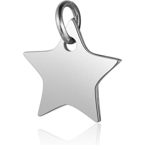 5pcs/Lot Three Color Stainless Steel Charms Smoth David Star Pendant Diy Necklace Bracelet Jewelry Making