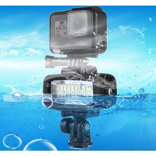 Waterproof Video Light 30m Underwater Studio Light Hot Shoe Base Adapter Quick Release Buckle Filter Plate for GoPro HERO5 /4