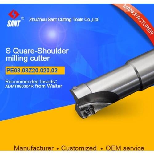 Popular CNC lathe machining center indexable square shoulder milling cutter tools holder with high precision PE08.08Z20.020.02