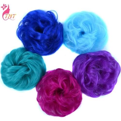 Synthetic Curly Messy Flexible Hair Buns Scrunchies Ponytail Messy Wavy Scrunchies Fake Hair Extensions For Girls And Women