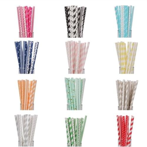 100pcs MIXED DESIGN RETRO PAPER DRINKING STRAWS VINTAGE paper PARTY WEDDING BIRTHDAY baby shower decoration straws
