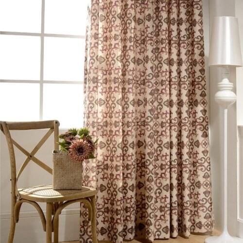 Modern Curtains For Living Dining Room Bedroom Simple European Style Polyester Cotton Printed Cloth Curtains Custom Made