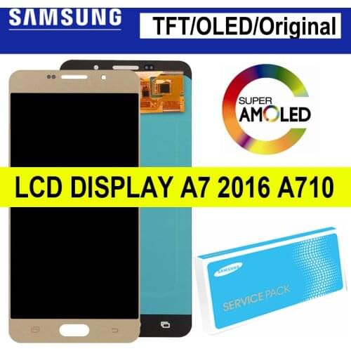 TFT/OLED/Super Amoled LCD For Samsung Galaxy A7 2016 A710 A710F A710M A710Y A7100 LCD Display Touch Screen Digitizer Assembly