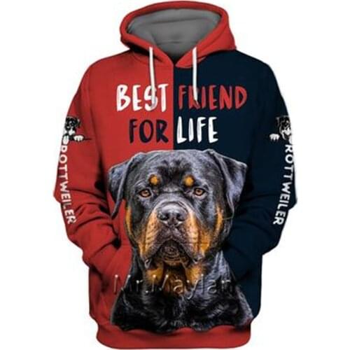 Personality Fashion Animal Rottweiler 3D Print Graphic Hoodie Men/Women Streetwear Oversized 5XL Sweatshirt Harajuku Tops QW-02