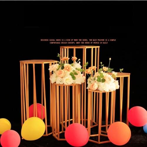 Wedding party christmas decorations for home backdrop metal iron hexagon cake dessert table stand centerpiece stand decoration