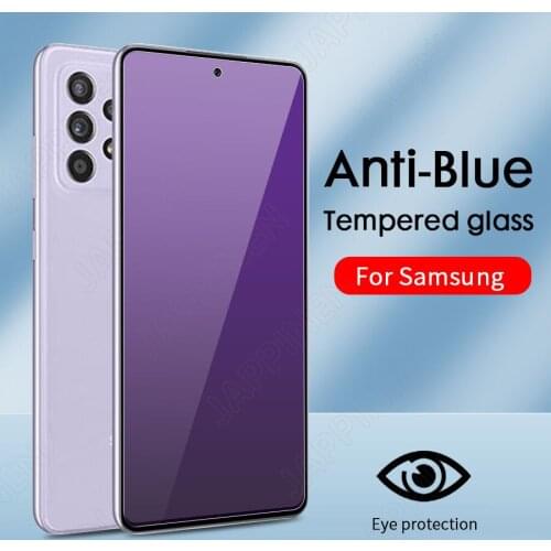 Anti Blue Light Tempered Glass For Samsung Galaxy A72 A52 A32 A12 A31 A51 A71 A21S A10 A50 M21 M31 Glass Screen Protector