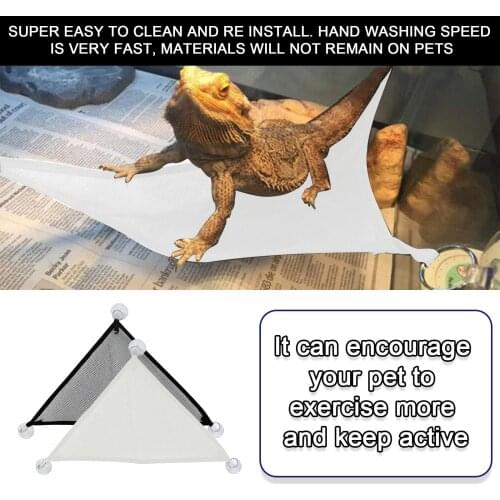 1/2pcs Recliner With Suction Cups For Reptiles To Climb Bearded Dragon Sleeping Bed Breathable The Net Black White 2021 Home