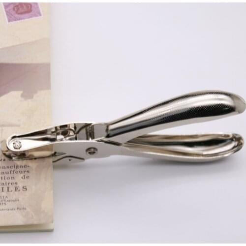 1pc School Office Metal Single Hole Puncher Hand Cut 8 Page Full Metal Material Information Binding Tool School Office Supplies