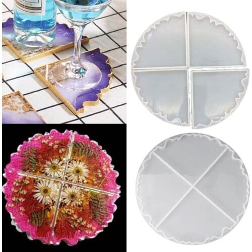 2Pcs Silicone Interlocked Coaster Mold Irregular Cup Bowl Mats Epoxy Resin Molds A0NF