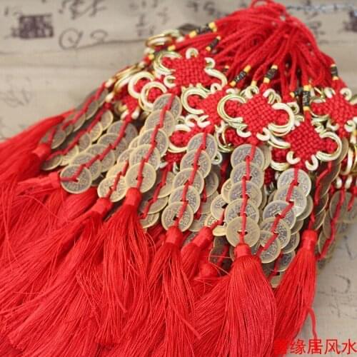 20PCS - Wholesale Five CHINA copper cash Money FENG SHUI Chinese knot talisman Pocket car home wall GOOD LUCK Hanging ornament
