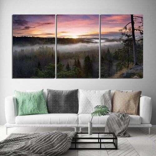 3 Pieces Landscape Canvas Painting Prints National Park Sunrise Nature Scenery Wall Art Modular Pictures Bedroom Home Decoration
