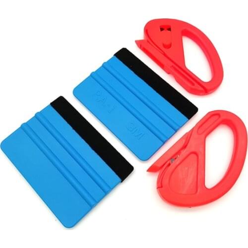 4pcs/lot Car Vinyl Spatula Wrapping Tools Rubber Vehicle Glass Protective Film Car Sticker Film Wrapping Tool Set