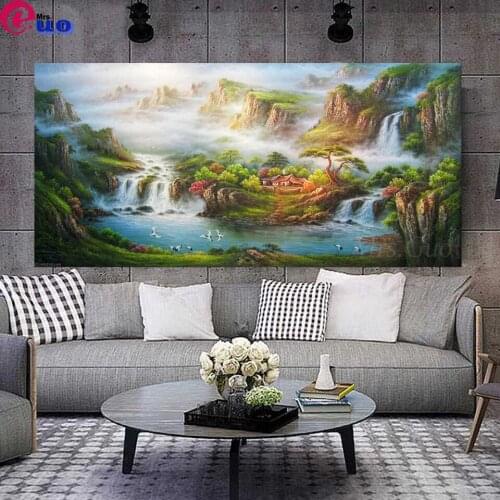 Diamond Painting Landscape House 5D DIY Full Drill Diamond Embroidery Scenery Waterfall Cross Stitch Home Decor Holiday gift