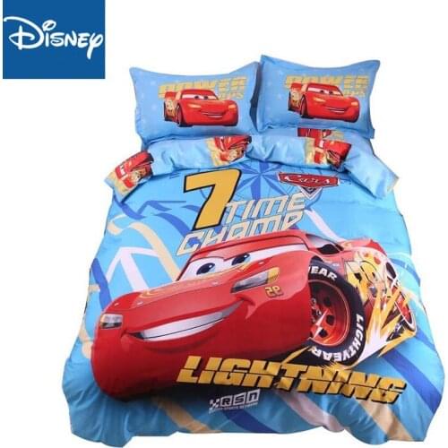 Lightning mcqueen car Bedding Set 4PCS Cartoon Duvet Cover Set 5pcs for kids queen single full size flat sheet pillowcase hot