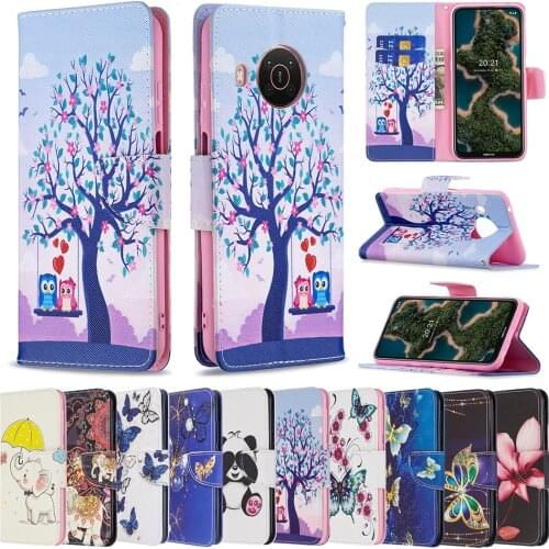 For Nokia X10 X20 Case PU Leather Fundas for Nokia G20 Flip Wallet Phone Cases Cute Painted Shockproof Full Body Protection Etui