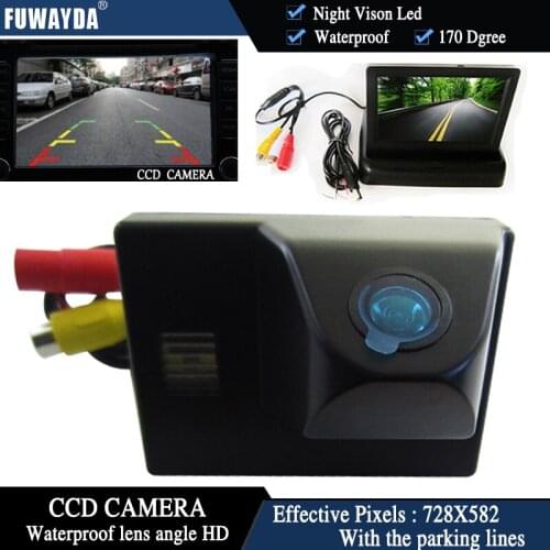 FUWAYDA Color CCD Car Rear View Camera for TOYOTA Land Cruiser LC 100 120 4500 4700+ 4.3 Inch foldable LCD Monitor WATERPROOF HD