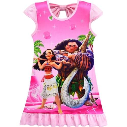 2018 Moana Pet Pig Kids Dresses for Girls Princess Birthday Party Dress Children Elsa Anna Costume Kids Clothes Vestido vaiana