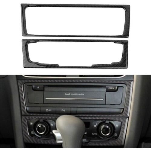For Audi A4 B8 A5 Q5 B7 2009-2016 Carbon Fiber Car Console CD Panel Trim Cover Decoration 1Pcs LHD
