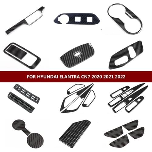 For Hyundai Elantra CN7 2020 2021 LHD Carbon fiber Whole Interior Accessoires ABS Decoration Cover Trim