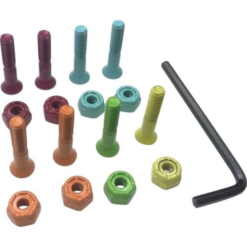 Double Rocker Skateboard Bridge Nail Screw Plate Nail 25mm Colorful Hardness Standard Bridge Nail Skateboard Accessories