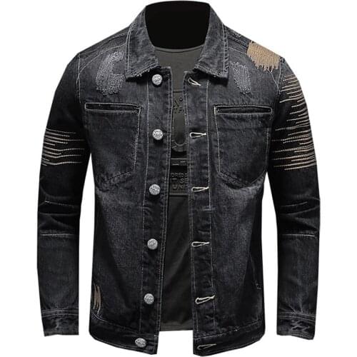 England Style Vintage Jeans Coats Men Man 5XL Name Brand Bomber Mens Denim Jackets and Coat Retro Casual Male Spring Clothing