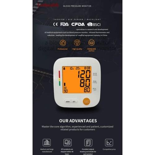 Hot Sale Ambulatory Blood Pressure Machine Upper Blood Pressure Monitor Arm Type Electronic Blood Pressure Monitor