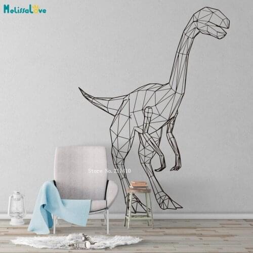 Carnivorous Dinosaur Wall Stickers Large Size Geometric Decals Home Art Decor Vinyl Kids Room Nursery Gift YT3258