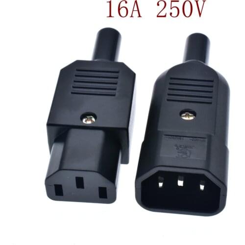 IEC 320 C14 Male Plug to C13 Female Socket Power Connector AC 250V 16A