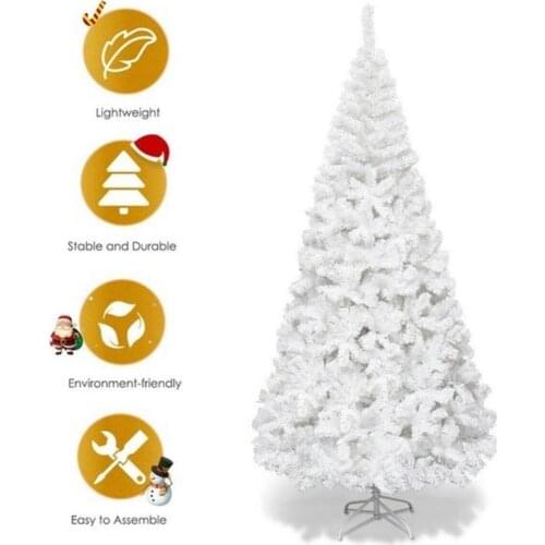 2022 1.8M DIY Christmas Artificial Holiday White Christmas Tree Faux-Pine PVC Tree Decor For Home Christmas Ornaments