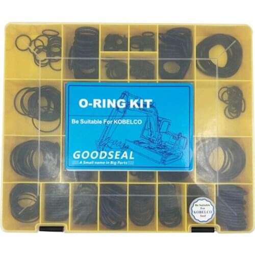 Excavator O-ring Kit For KOBELCO 32Sizes 555PCS NBR90 Durometer Nitril 90 Shore Rubber Sealing O Ring Assortment Kit Box