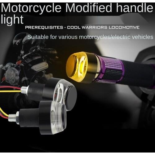 Motorcycle Led Handlebar Daytime Running Lamp Turn Signal Light 12V Modified Two-Color Handle Light Blocking Side Signal Light