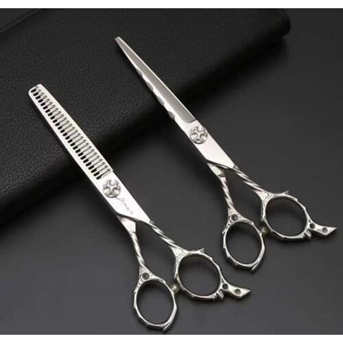 6 Professional Hair Salon Structure Scissors Set Cutting Barber Haircut Thinning Shear Scissors Hairdressing Hair Tools Scissors
