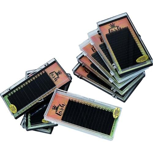 MASSCAKU 0.05mm C D 16rows/case 8~20mm premium natural synthetic mink individual eyelash extension make up maquiagem